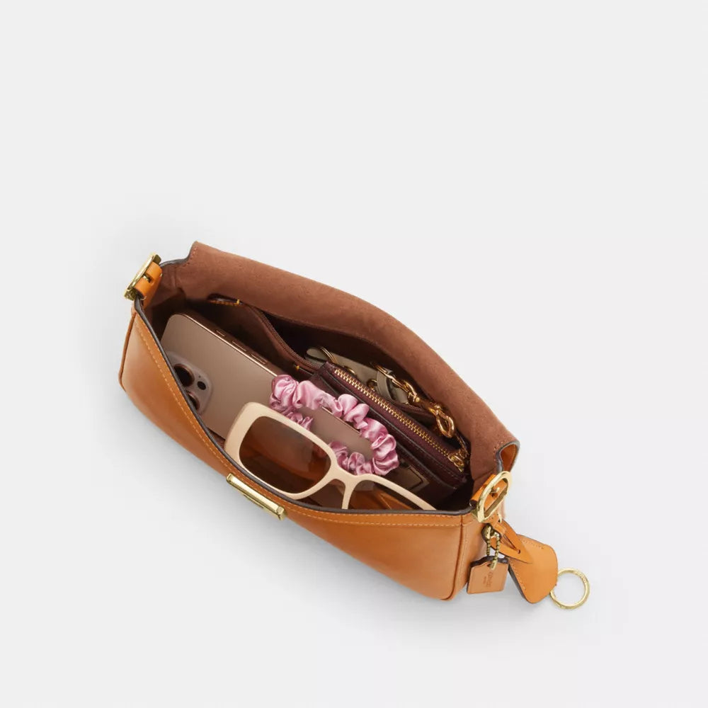 Etta Small Flap Shoulder Bag - Gold/Brown