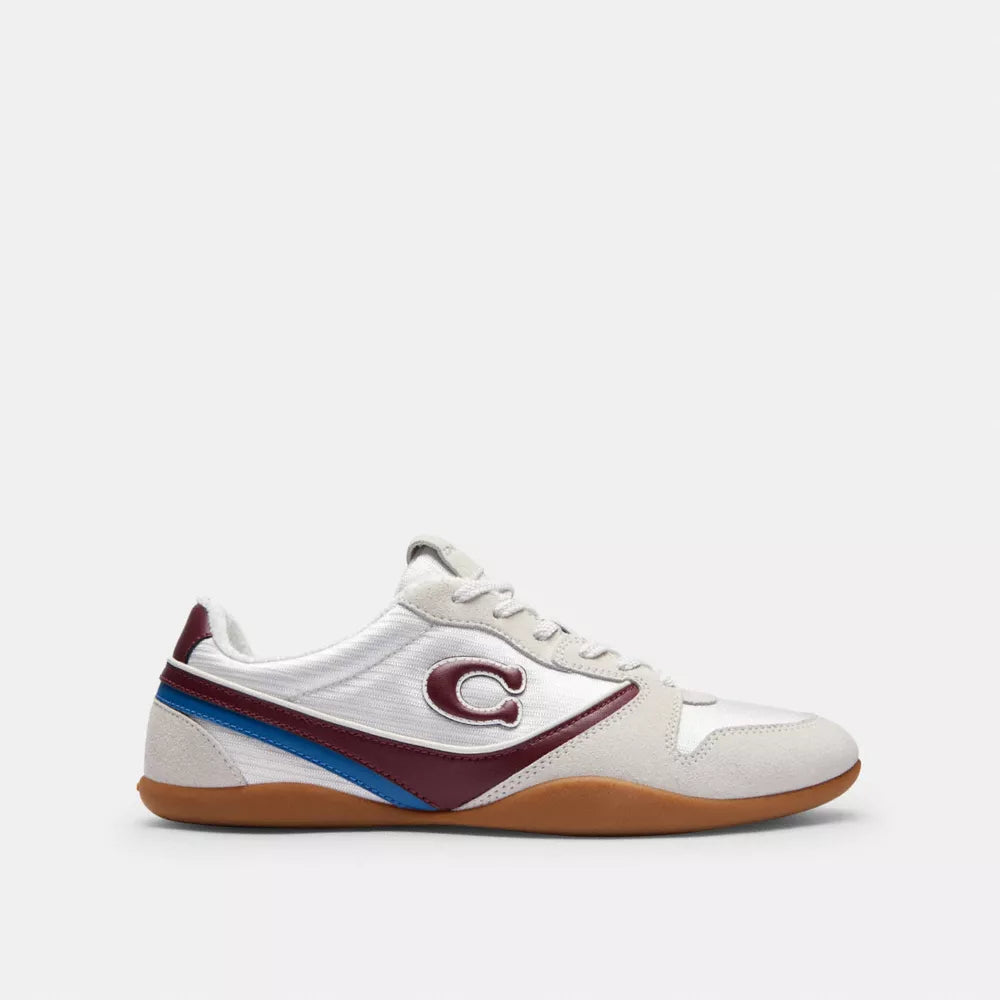 Track Sneaker - White/Dark Cherry
