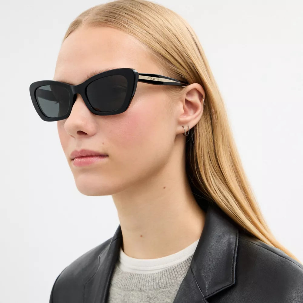 Wire Cat Eye Sunglasses - Black