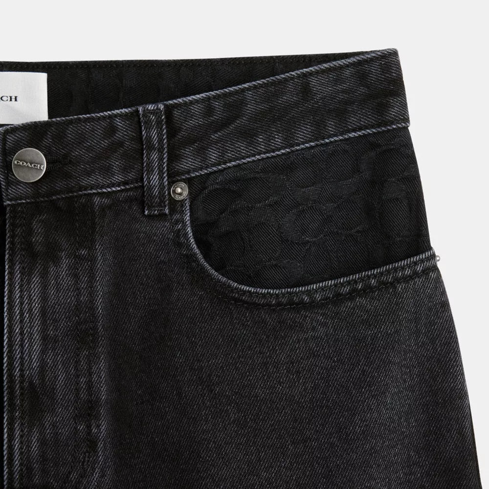 Black Taper Jeans In Organic Cotton - Black