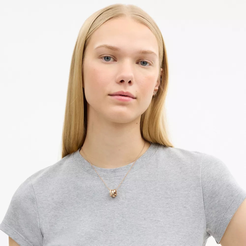 Repeated C Rondelle Necklace - Rose Gold