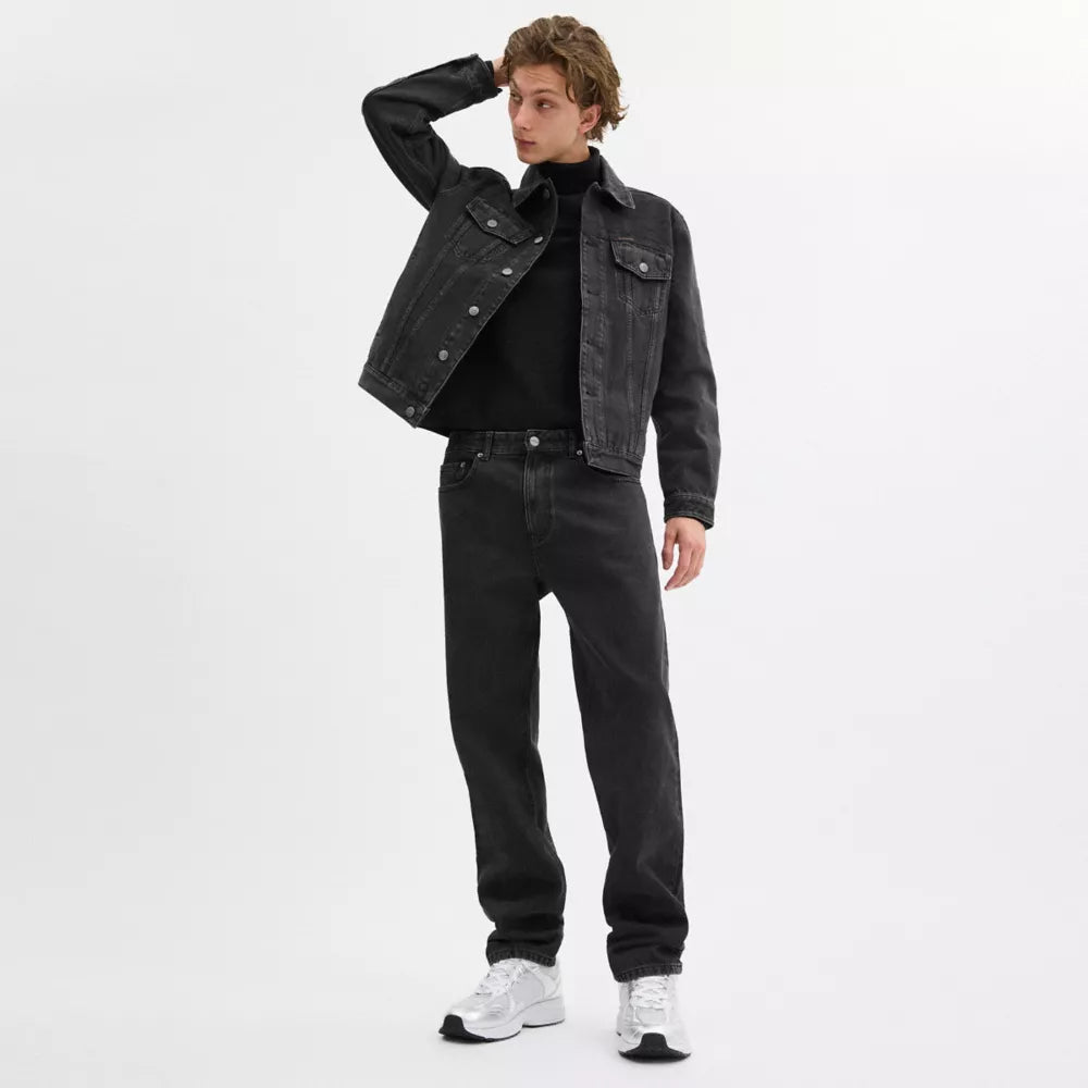 Black Taper Jeans In Organic Cotton - Black