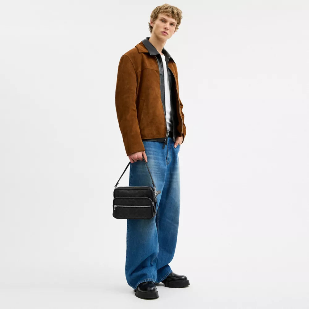 Dakota Crossbody Bag In Signature UpcraftedLeather - Black Signature