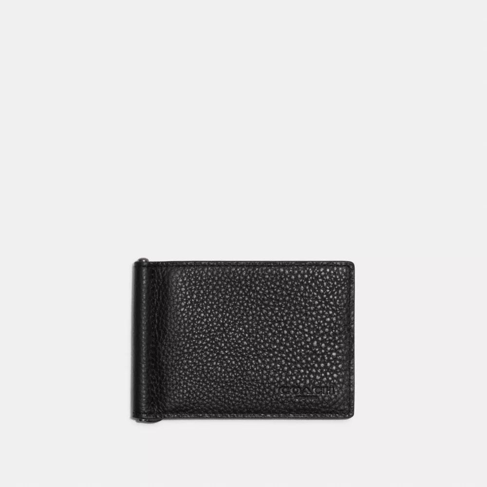 Slim Money Clip Billfold Wallet - Gunmetal/Black