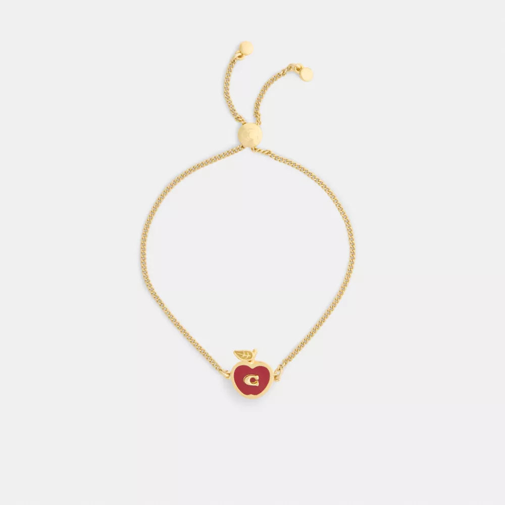 Signature Apple Slider Bracelet - Gold/Red Multicolor