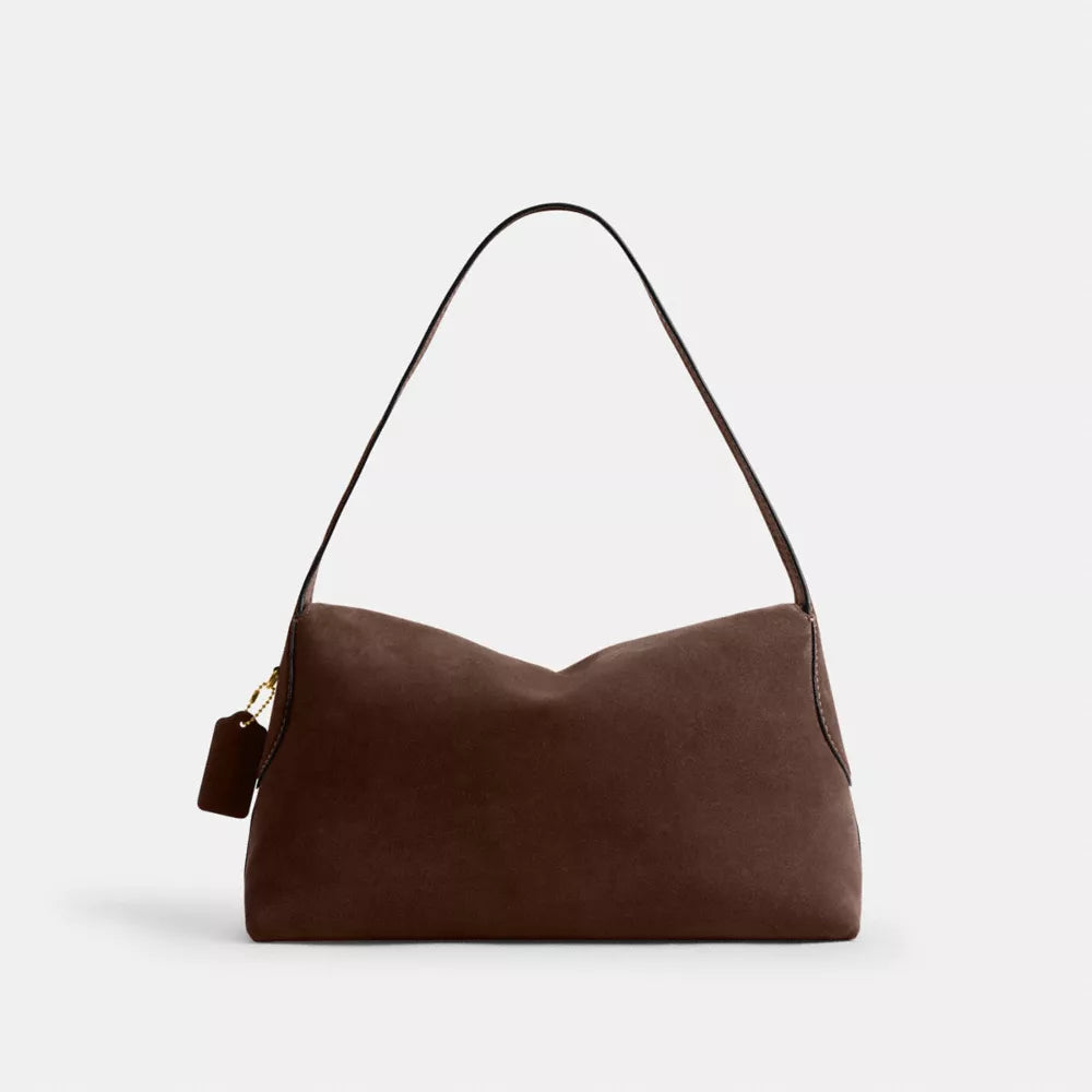 Chelsea Shoulder Bag 36 - Suede/Brass/Dark Chocolate