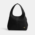 Lana Shoulder Bag - Polished Pebble Leather/Brass/Black