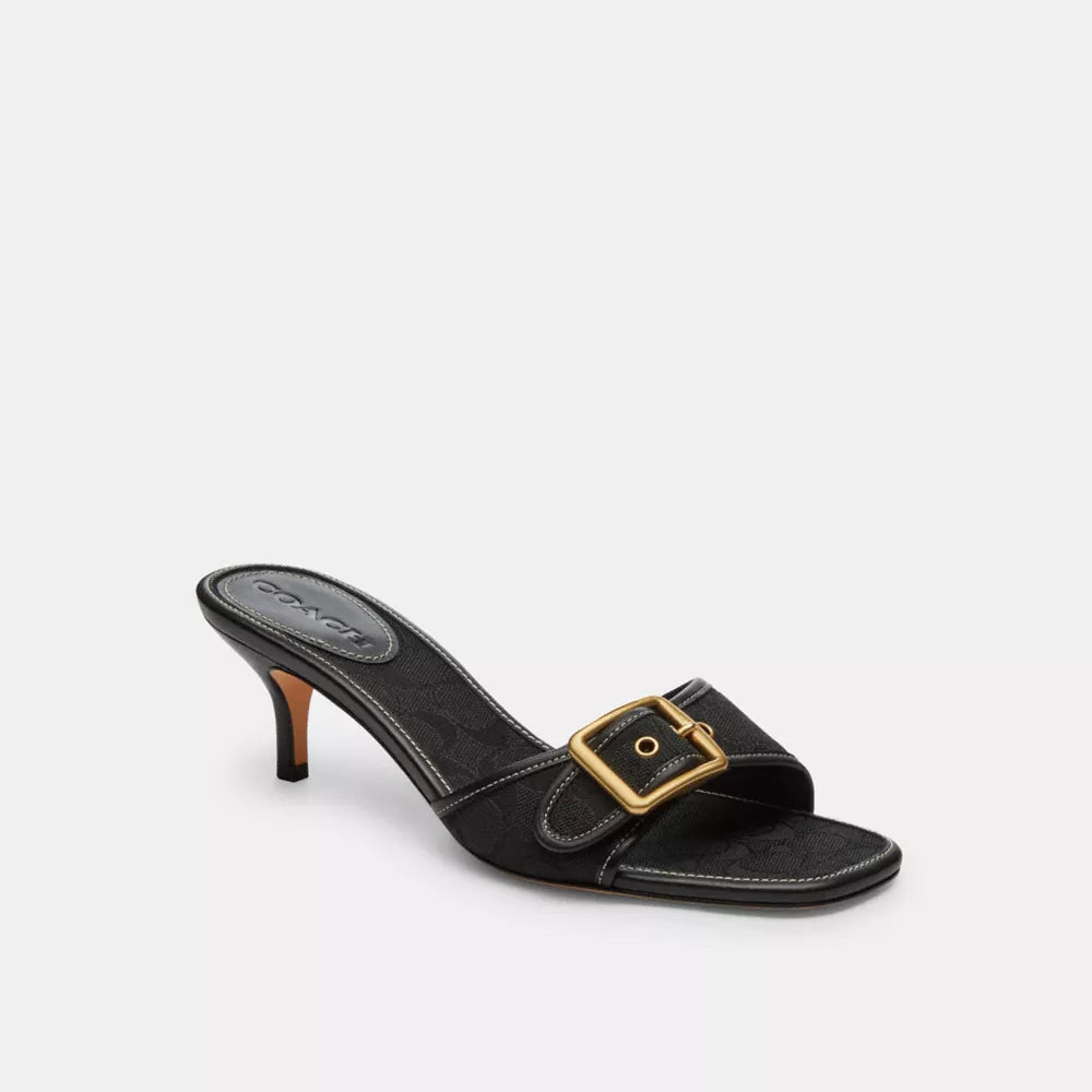 Margot Sandal In Signature Jacquard - Jacquard/Black