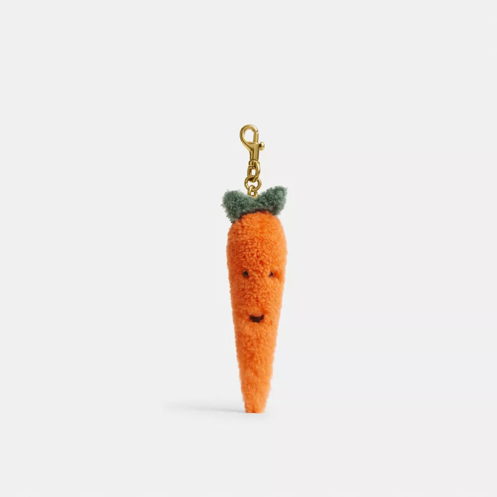 Carroty Bag Charm In Shearling - Brass/Multi