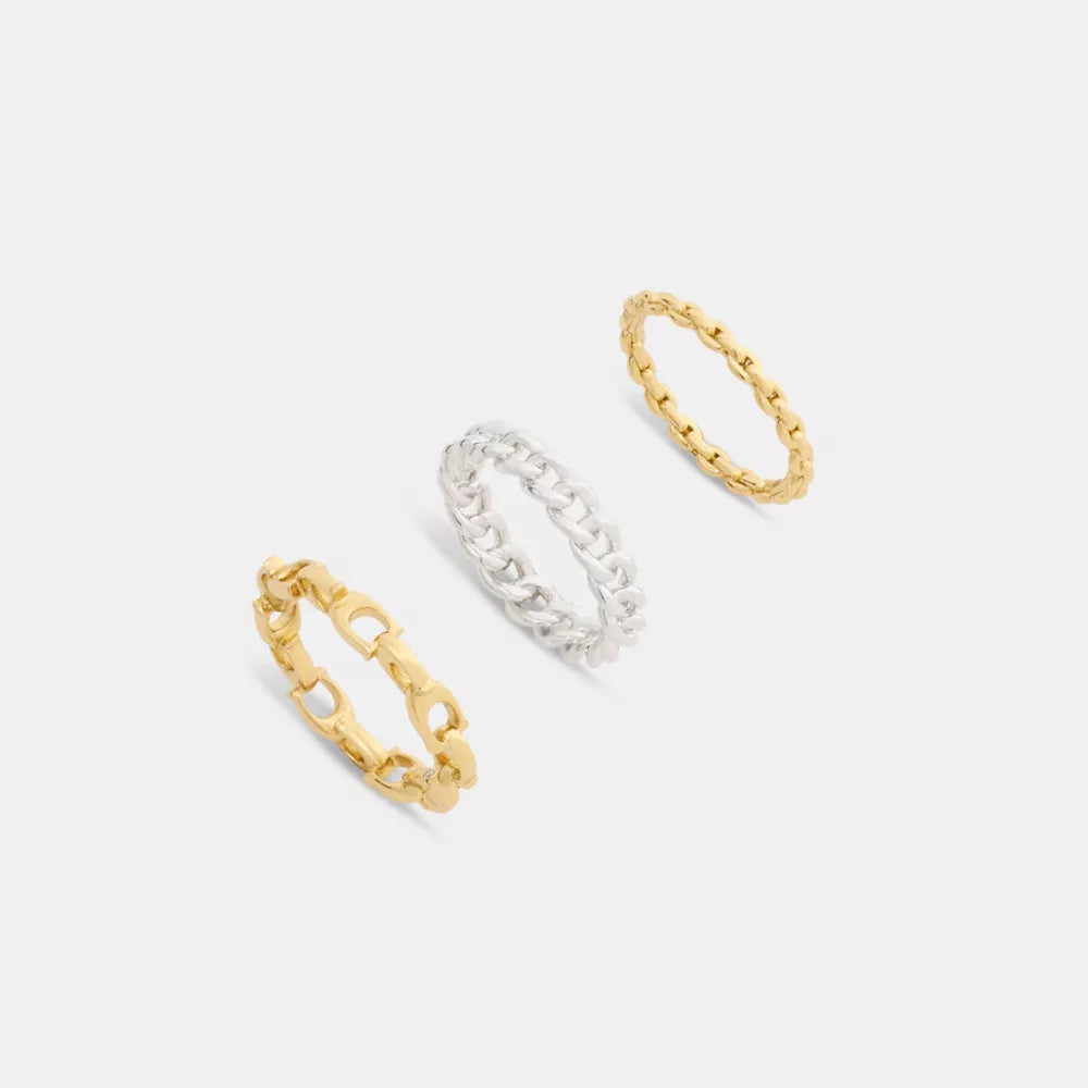 Linked C Ring Set - Gold/Silver
