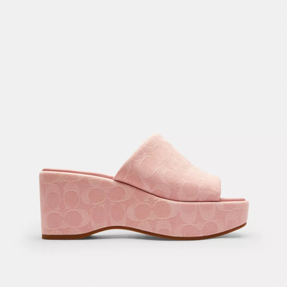 Phoebe Platform Sandal In Signature Denim - Ballerina.