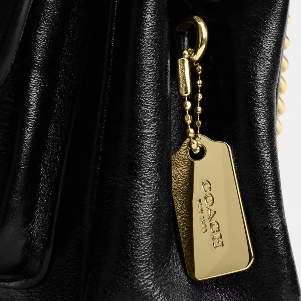 Elodie Crossbody Bag 18 In Signature Canvas - Gold/Walnut/Black