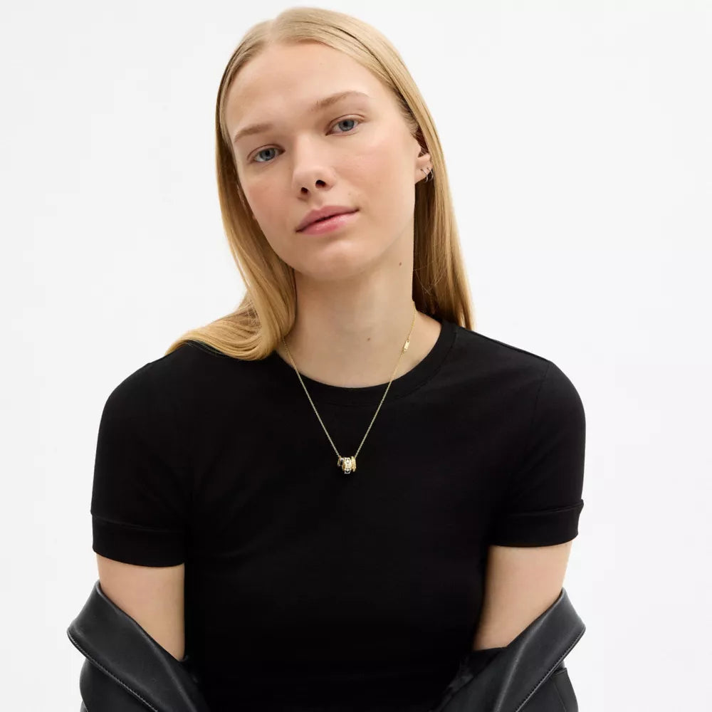 Repeated C Rondelle Necklace - Gold/Chalk