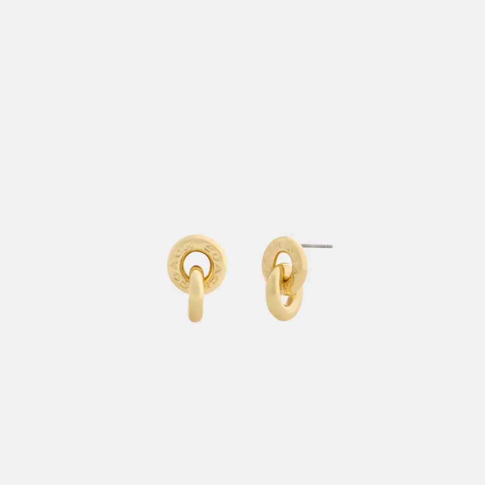 Interlock Drop Earrings - Gold