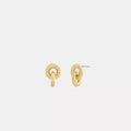 Interlock Drop Earrings - Gold