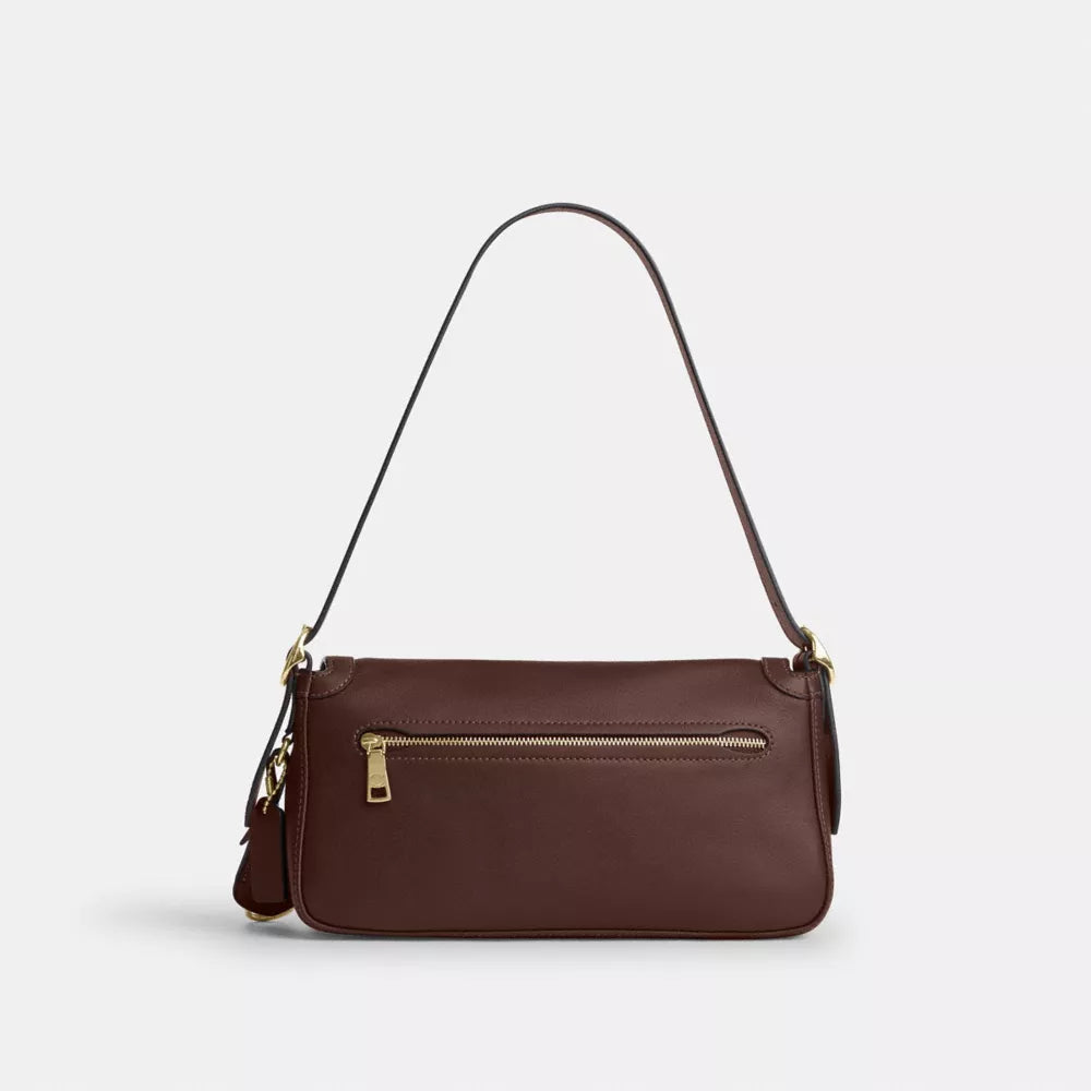 Etta Small Flap Shoulder Bag - Natural Grain Leather/Gold/Maple