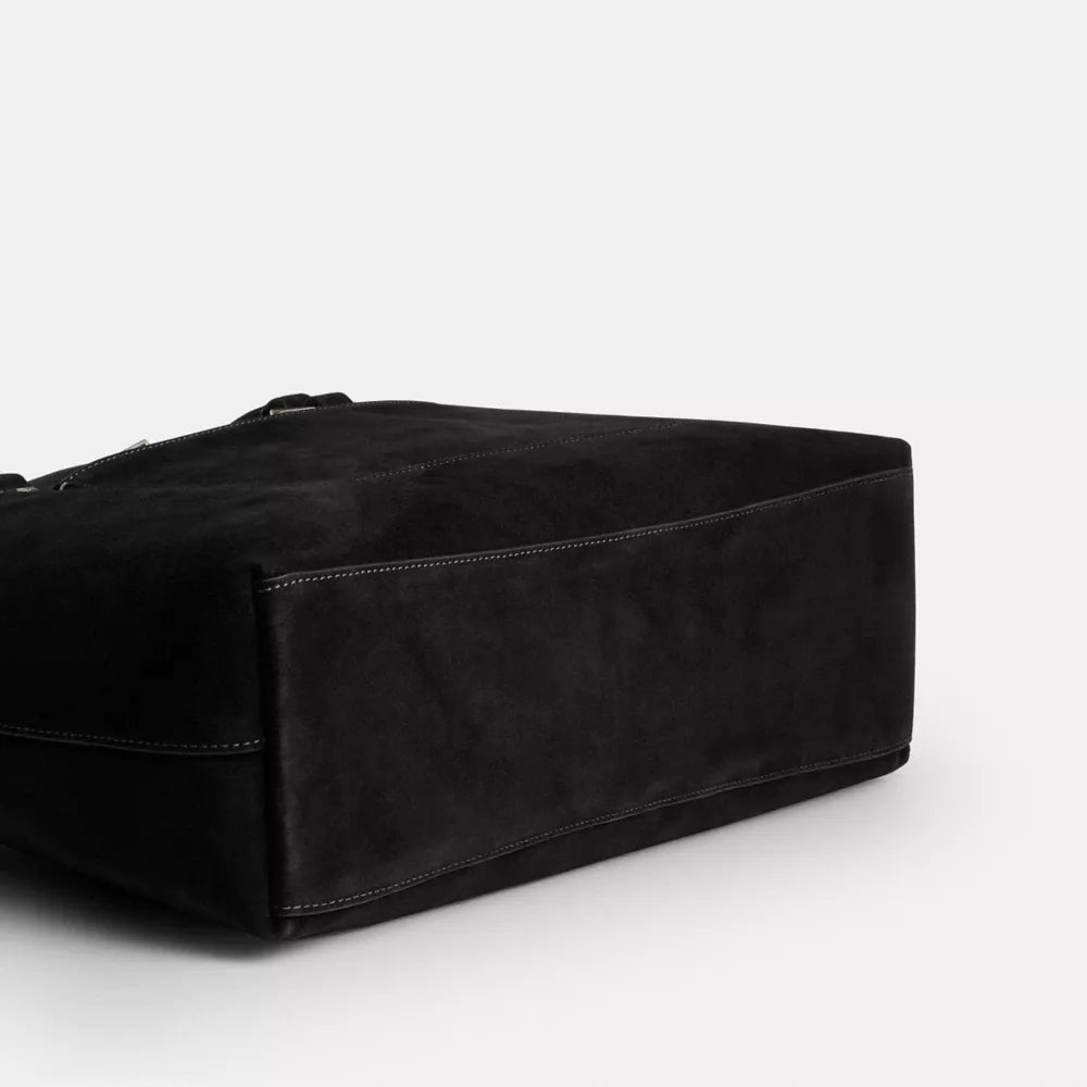 Station Tote Bag - Suede/Silver/Black