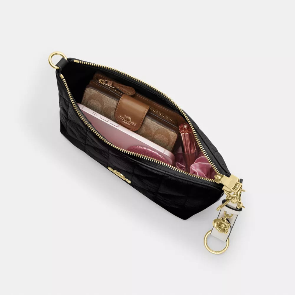 Caitlin Shoulder Bag With Quilting - Gold/Black