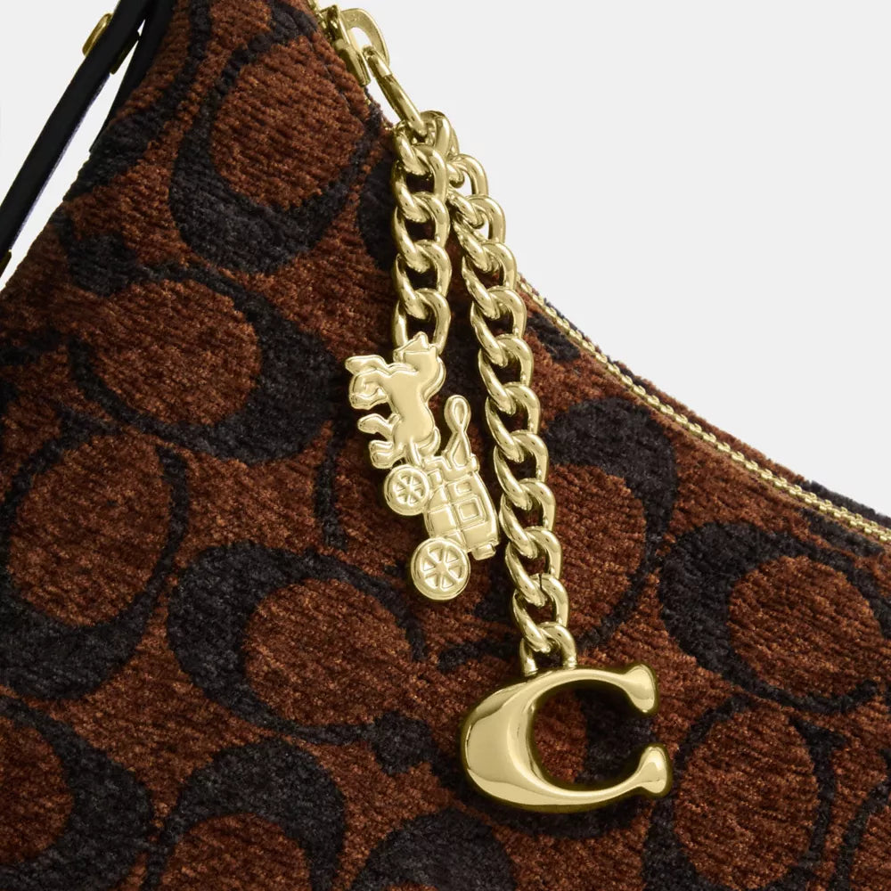 Emeilia Shoulder Bag In Signature Chenille - Signature Chenille/Gold/Truffle