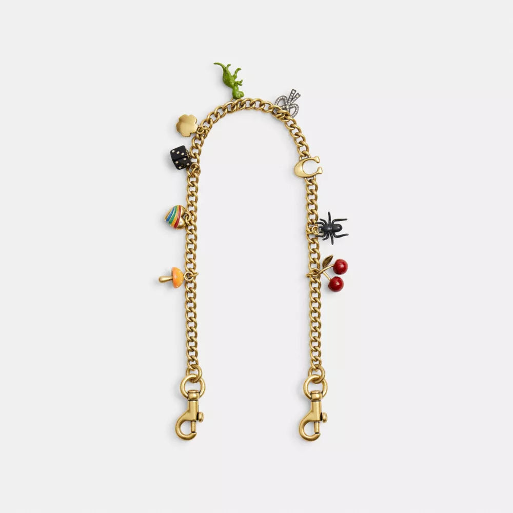 Chain Strap With Charms - Brass/Multi