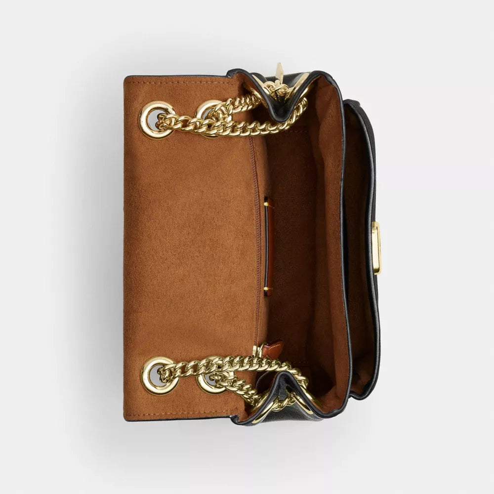 Elodie Crossbody Bag 18 In Signature Canvas - Gold/Walnut/Black