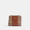 Essential Billfold Wallet In Colorblock Signature Canvas - Coated Canvas/Brass/Tan Caramel