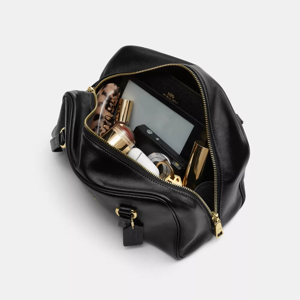 Sydney Shoulder Bag - Crinkle Leather/Gold/Black