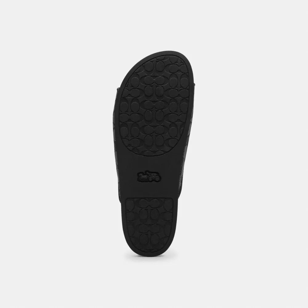 Two Band Buckle Sandal In Signature Jacquard - Signature Jacquard/Charcoal/Black