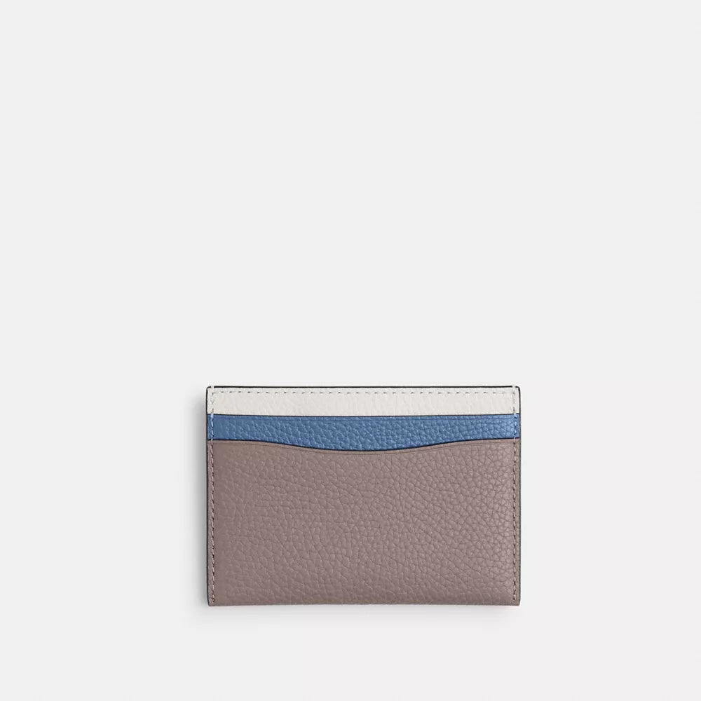 Essential Card Case In Colorblock - Smooth Leather/Brass/Ash Multi