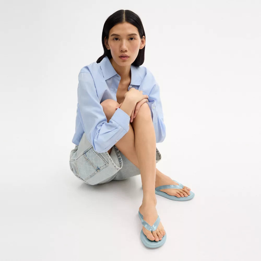 Jelly Flip Flop In Signature - Sea Mist