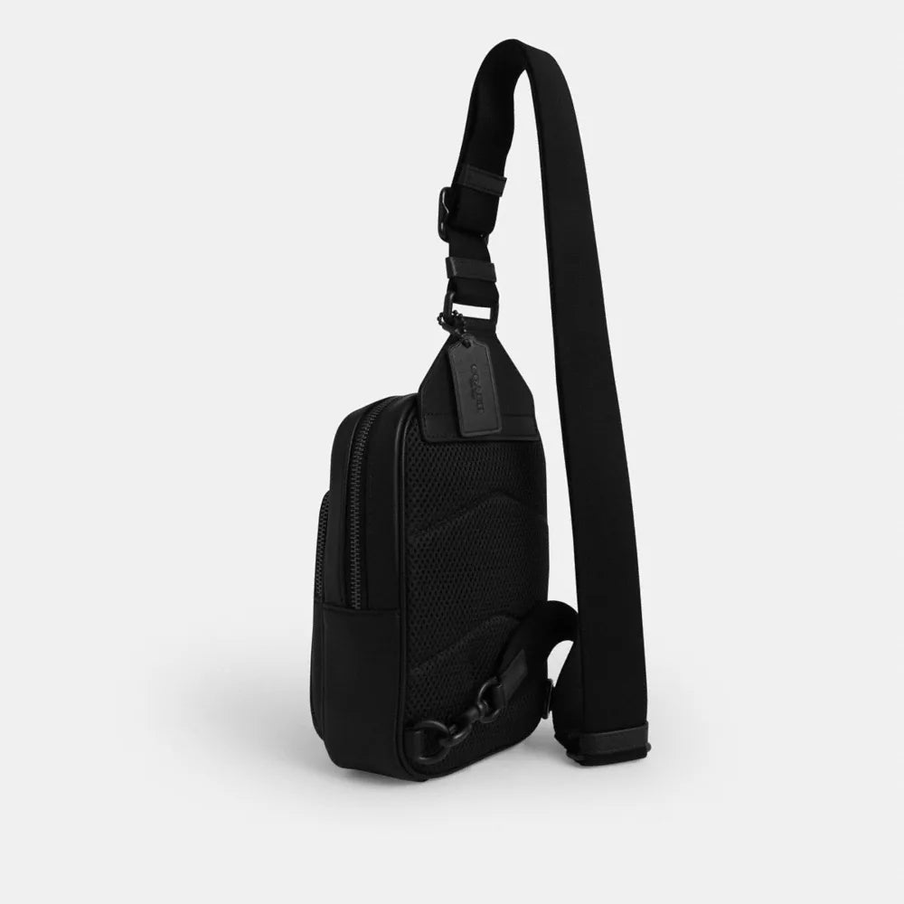 Racer Sling Pack In Signature Canvas - Signature Canvas/Matte Black/Black Signature