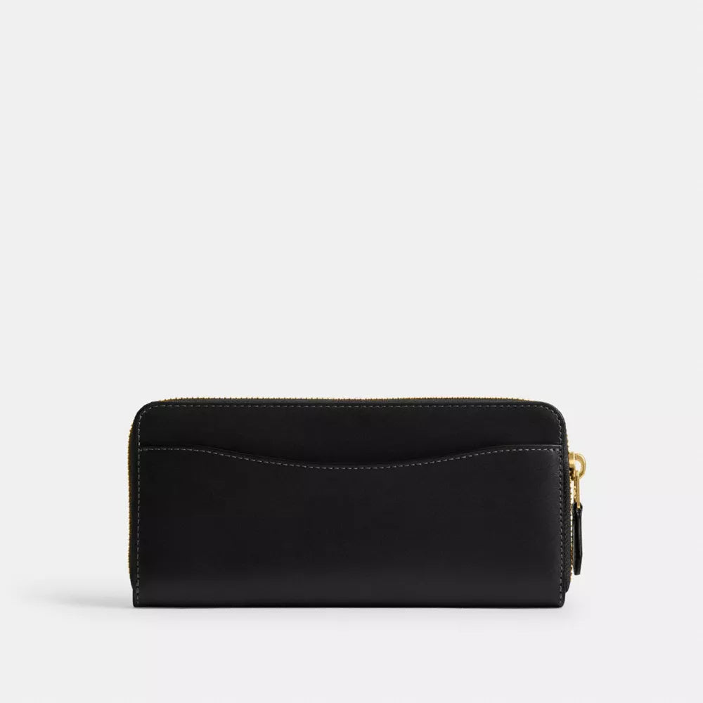 New York Slim Accordion Zip Wallet - Brass/Black