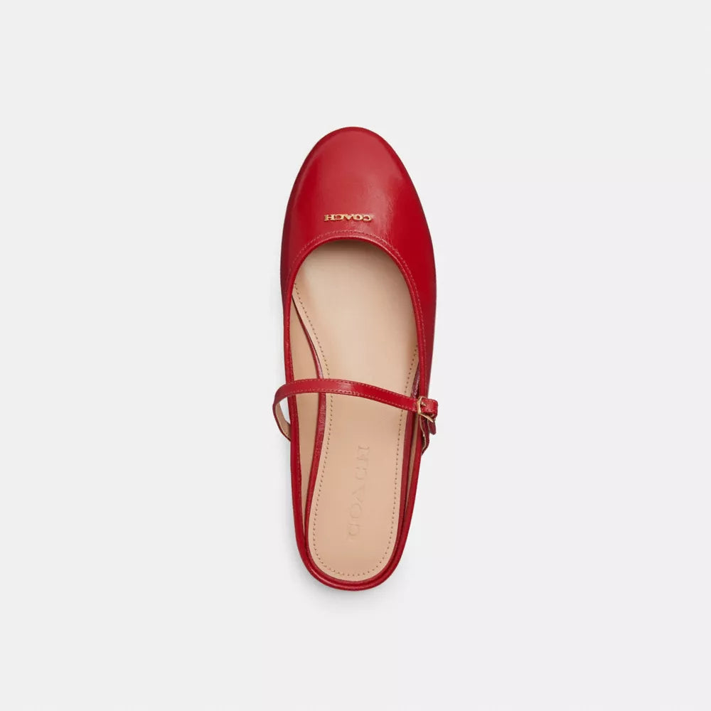 Ballet Mule - Crinkle Leather/Poppy
