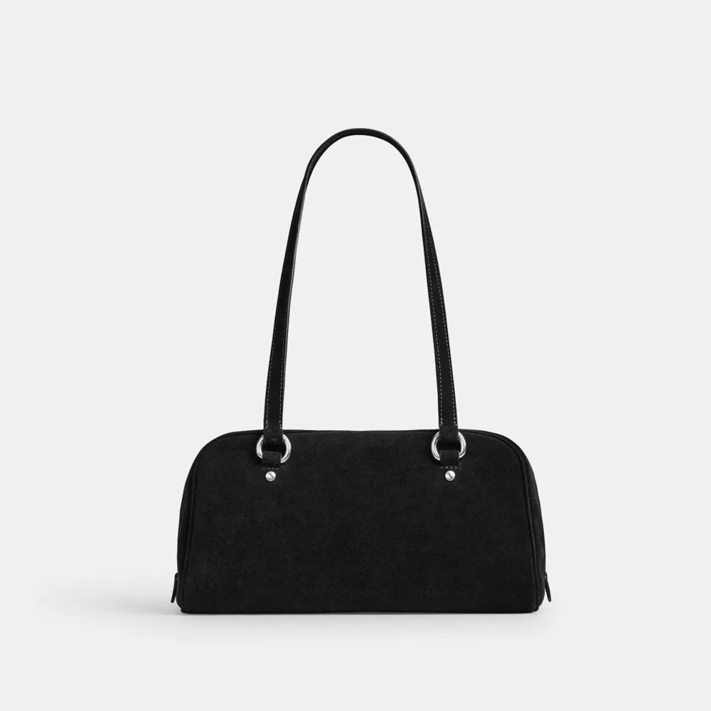 Sydney Shoulder Bag - Suede/Silver/BLACK