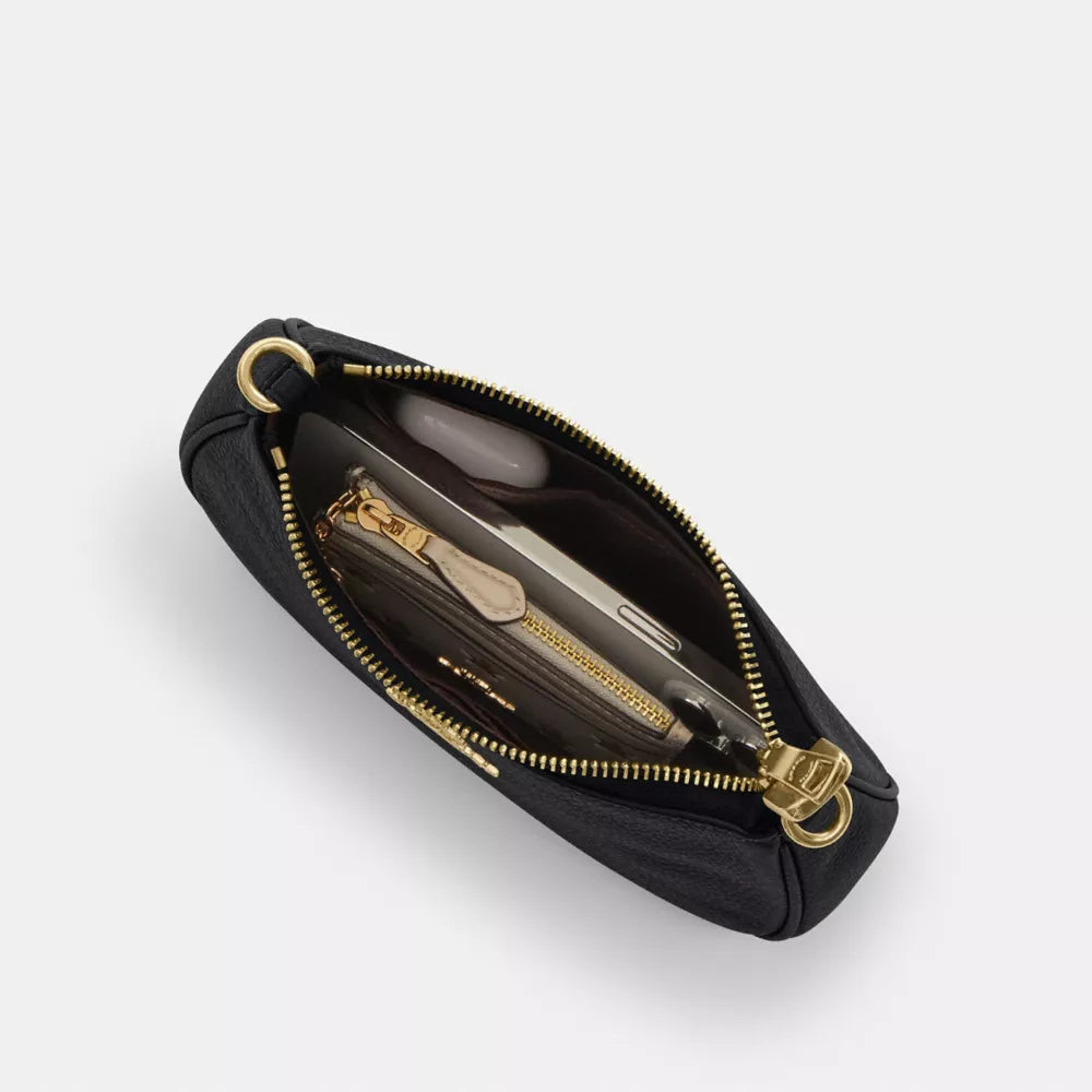 Teri Mini Crossbody Bag - Pebbled Leather/Gold/Black