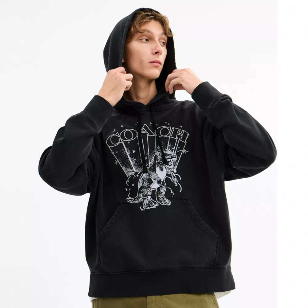 T-Rex Hoodie - Washed Black