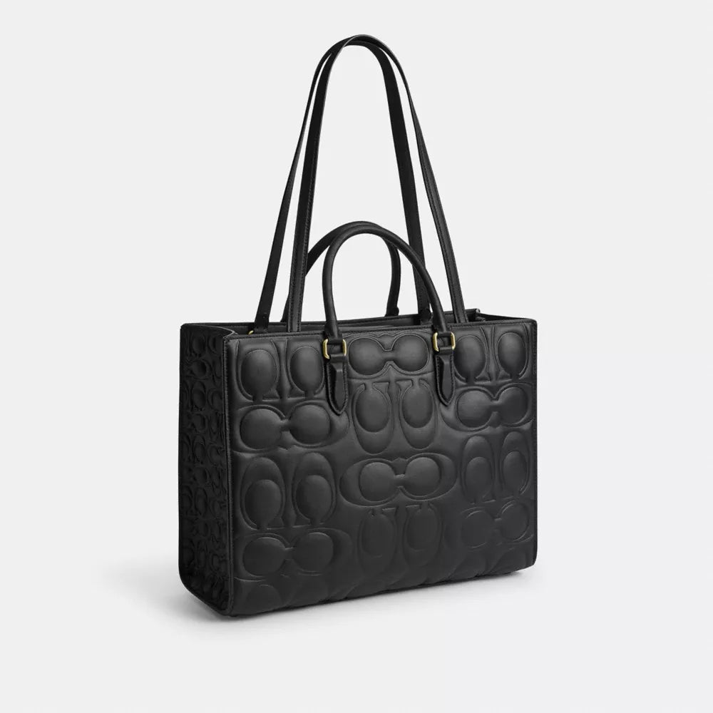 Maggie Tote Bag In Signature Leather - Gold/Black