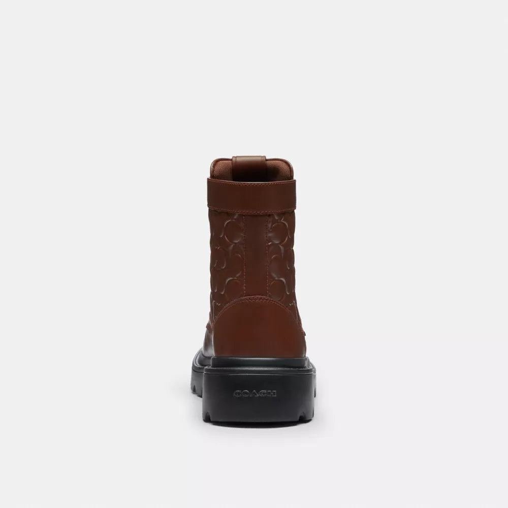 Combat Boot In Signature Leather - Vintage Brown