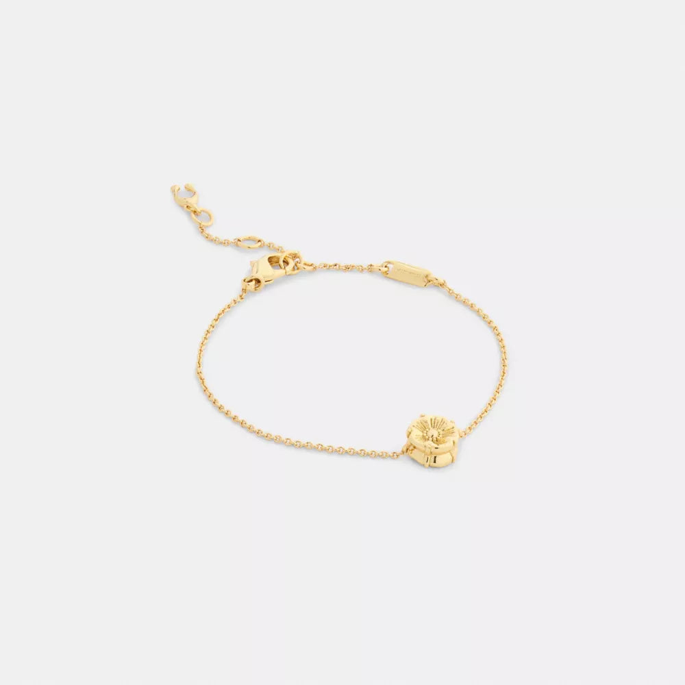Tea Rose Solitaire Linear Bracelet - Gold