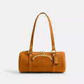 Kisslock Barrel Bag 28 - Suede/Brass/Marigold