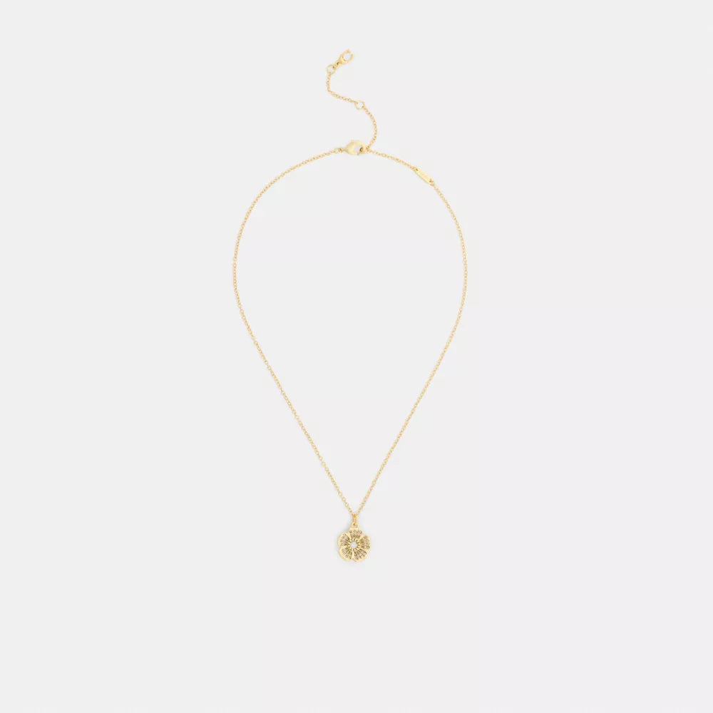 Pavﾨﾦ Tea Rose Pendant Necklace - Gold/Clear