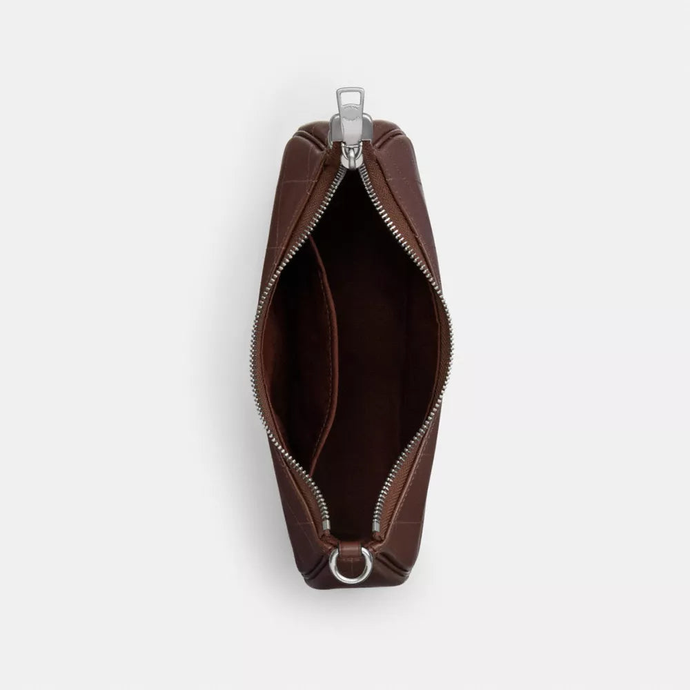 Teri Shoulder Bag With Quilting - Smooth Leather/Silver/Maple