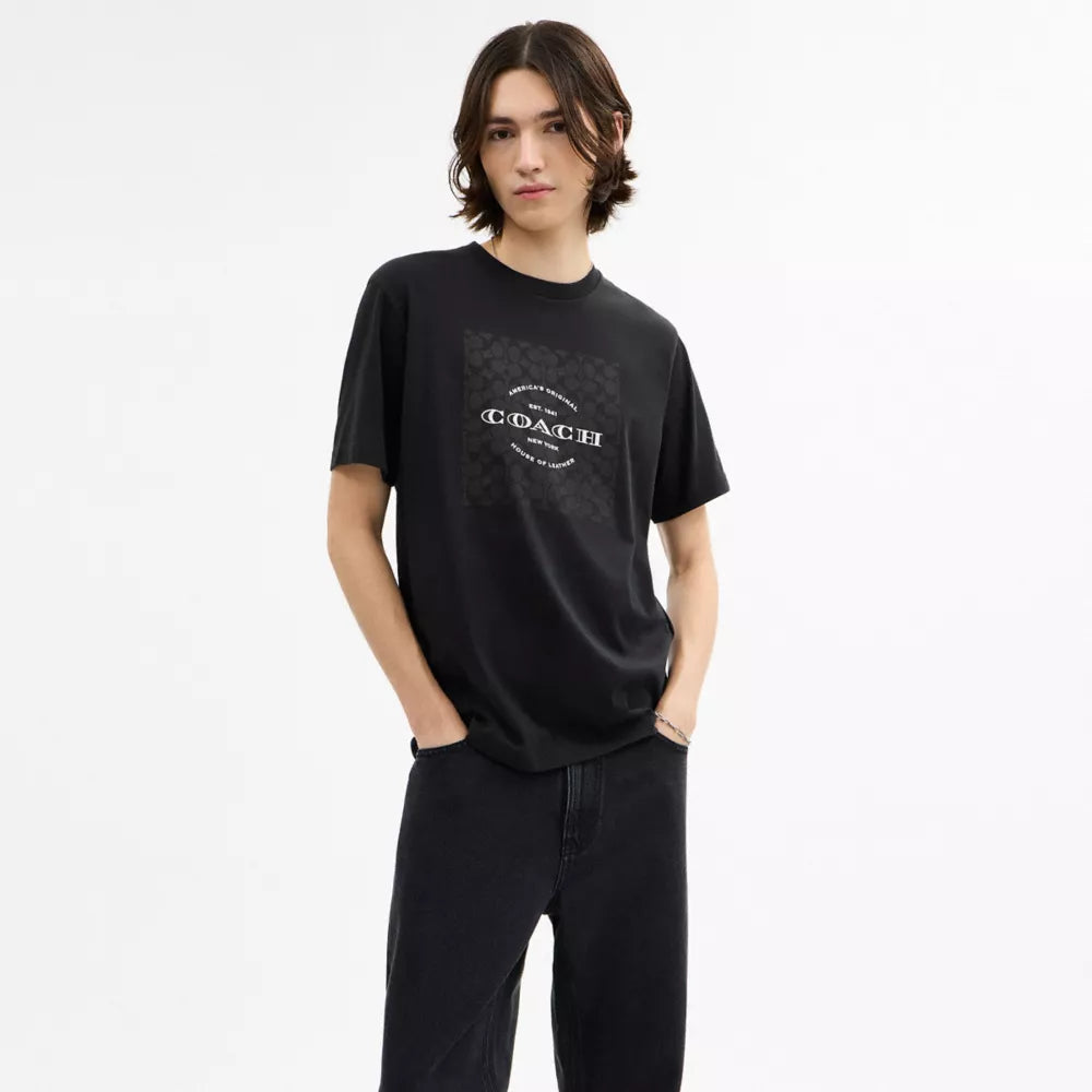Signature Square T-Shirt In Organic Cotton - Black