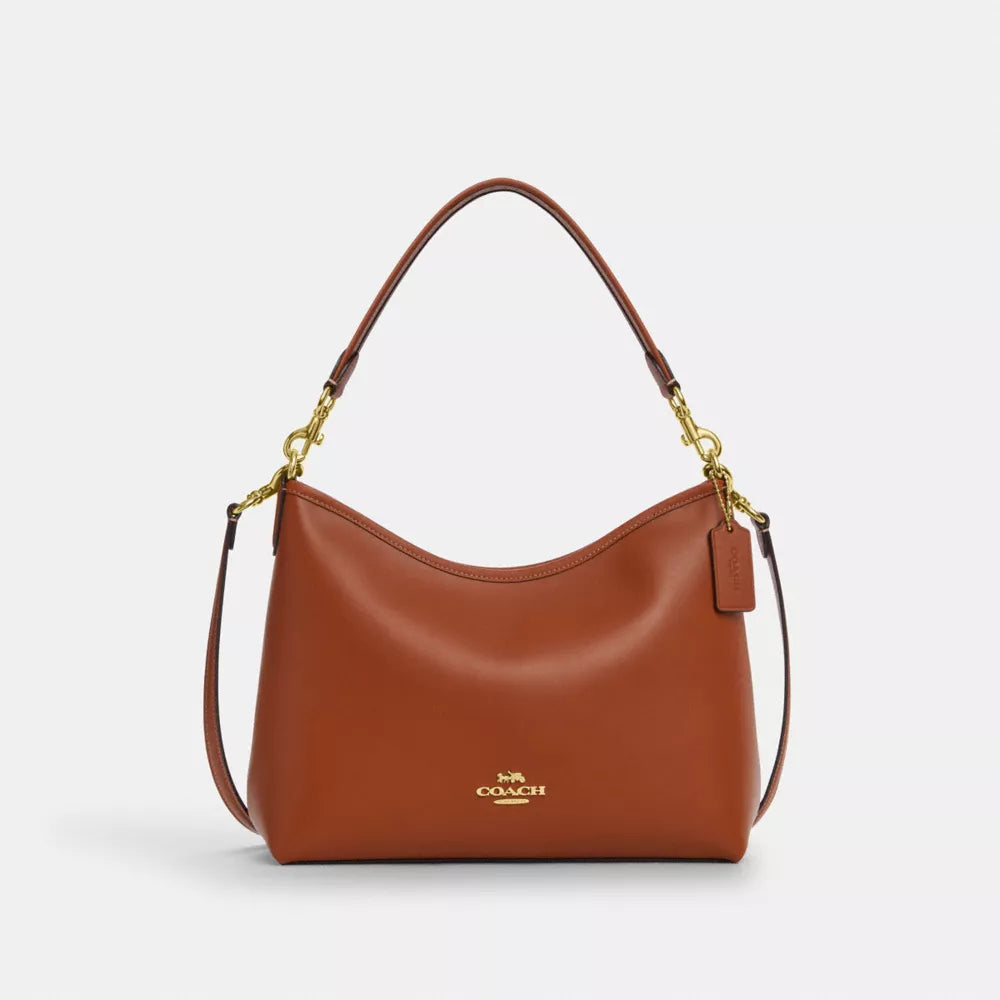 Laurel Shoulder Bag - Smooth Leather/Gold/Tan