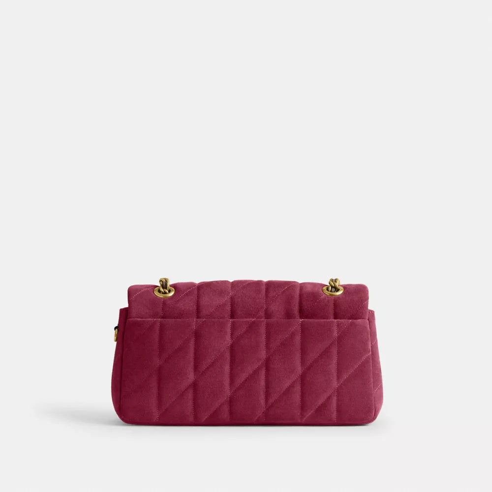 Tabby Shoulder Bag 26 With Quilting - Brass/Dark Fuchsia