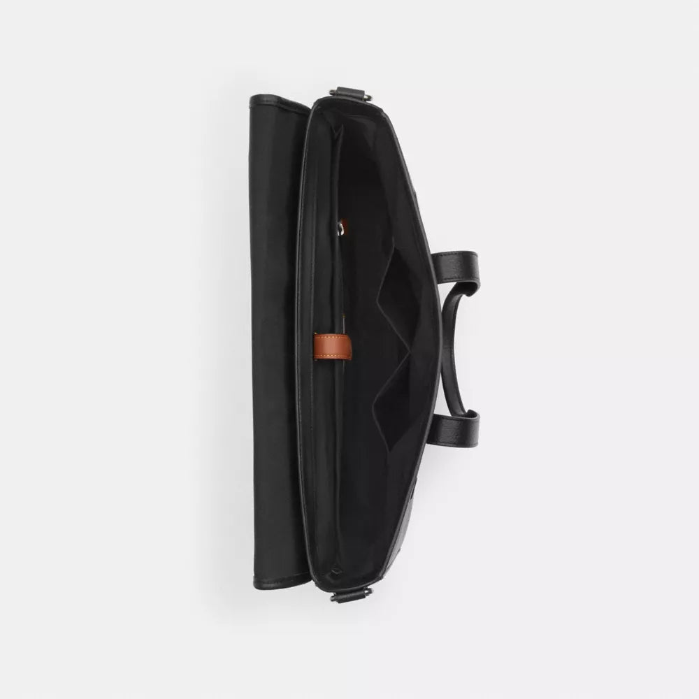 Sullivan Portfolio Brief In Signature Canvas - Gunmetal/Charcoal/Black