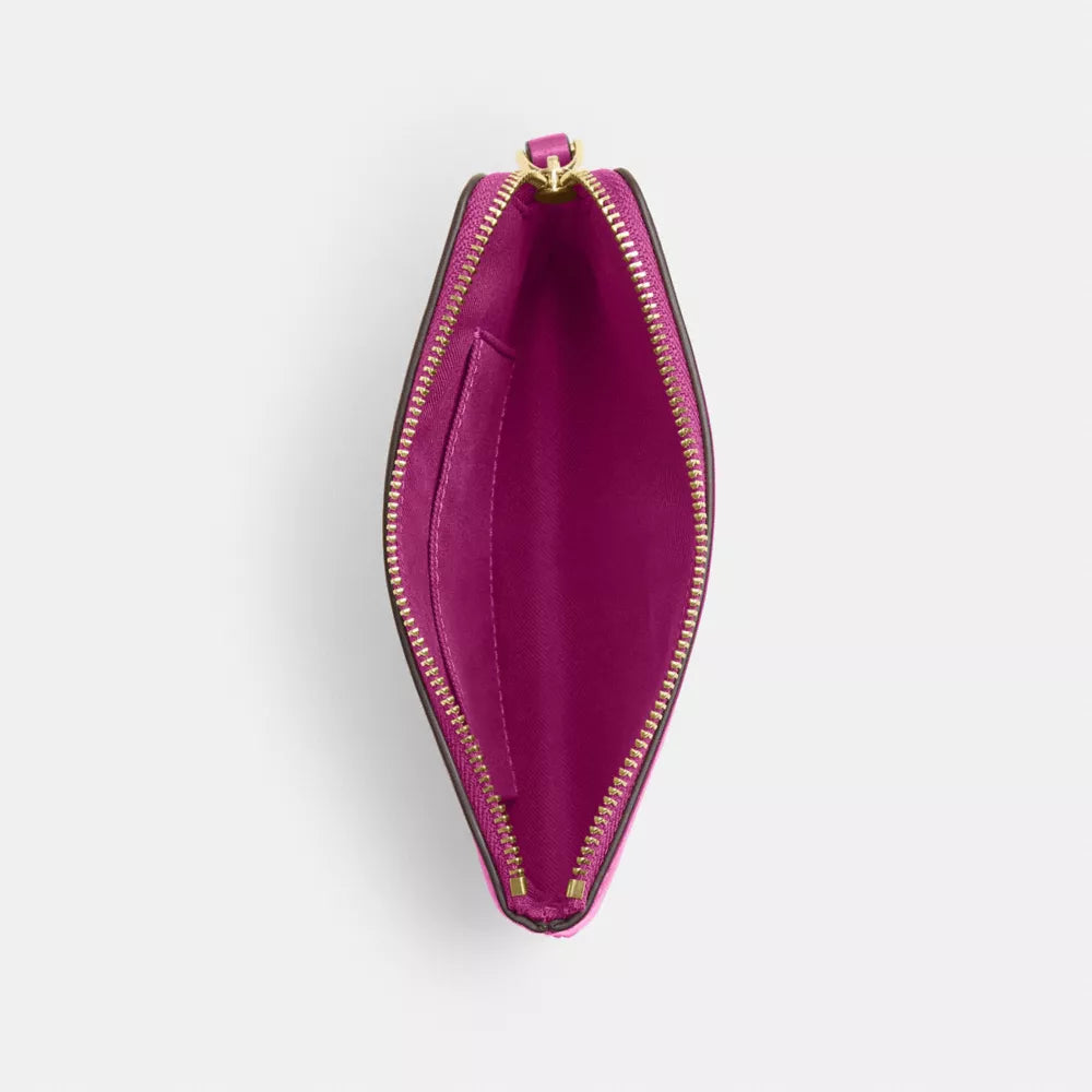 Corner Zip Wristlet - Crinkle Leather/Im/Magenta