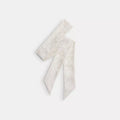 Textured Signature Print Silk Skinny Scarf - Chalk