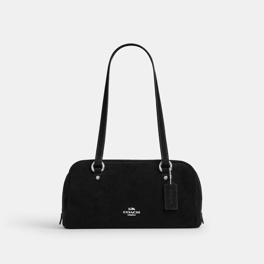 Sydney Shoulder Bag - Suede/Silver/BLACK