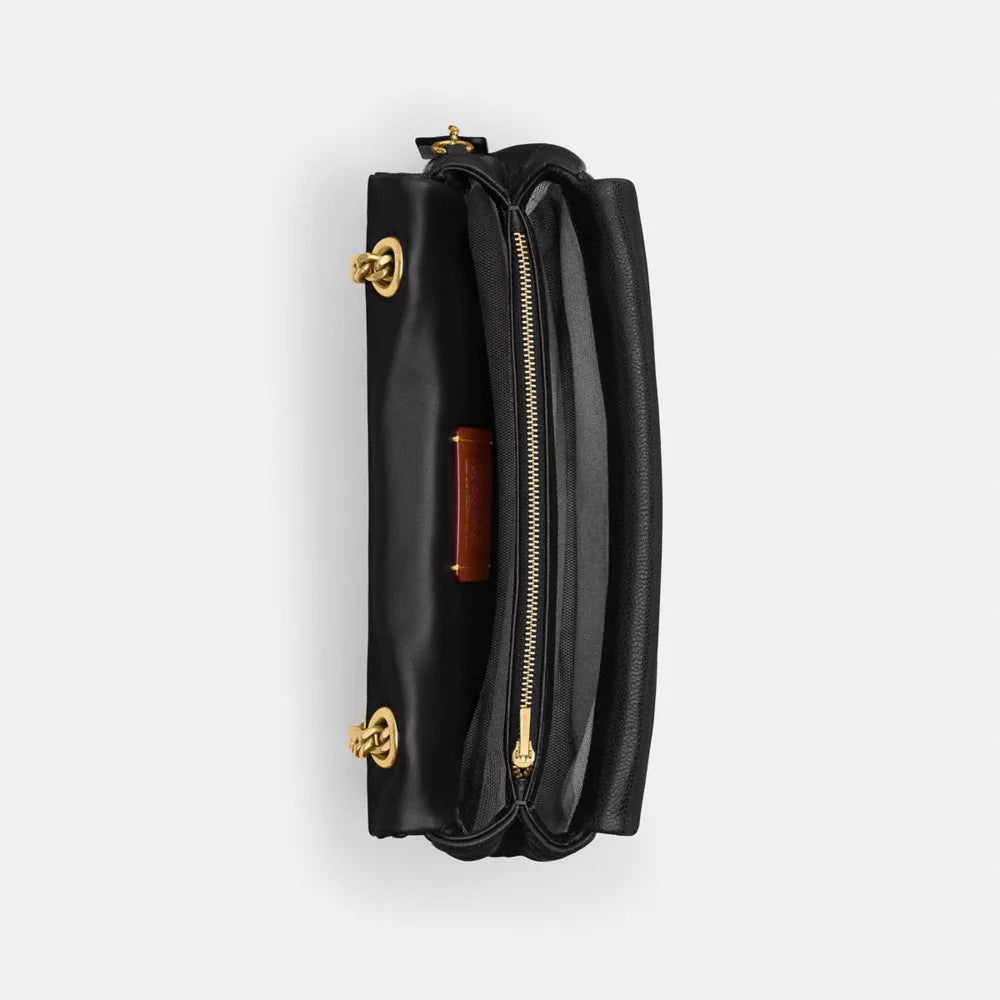 Tabby Shoulder Bag 26 With Quilting - Brass/Black